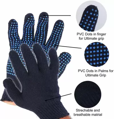 Cotton dotted hand gloves